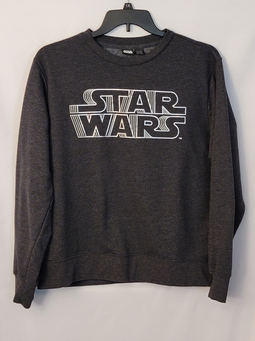 Star Wars Charcoal Graphic Crewneck Sweatshirt Size M
